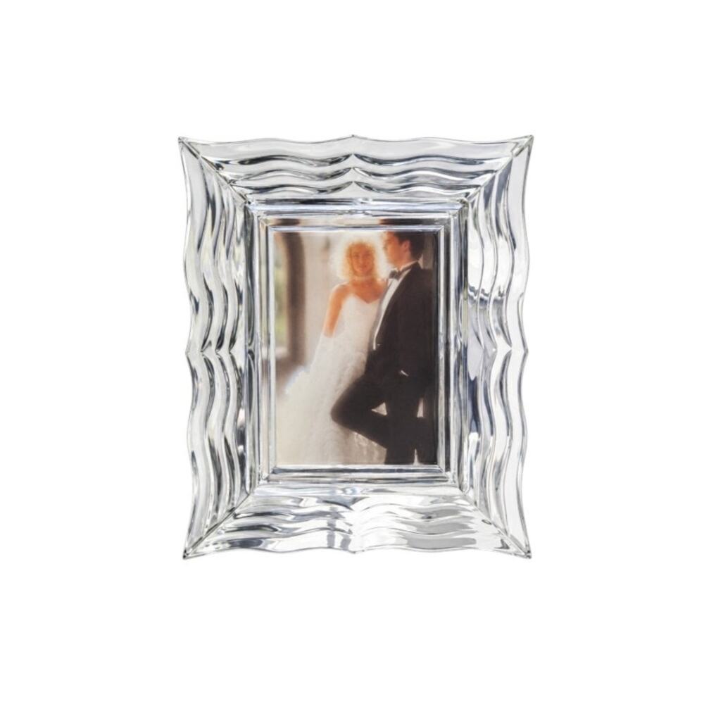 Vintage Mikasa Crystal 5x7 Wave Ripple Heavy Picture Frame